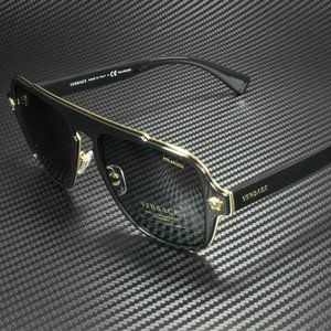 Versace Black Gold 56mm Mens Sunglasses